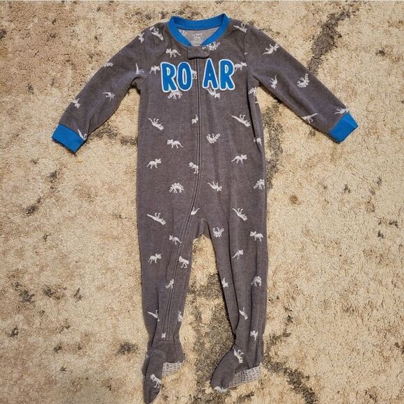 Carter's boy bundle of 2 fleece one piece footie sleepers - Picture 2 of 16